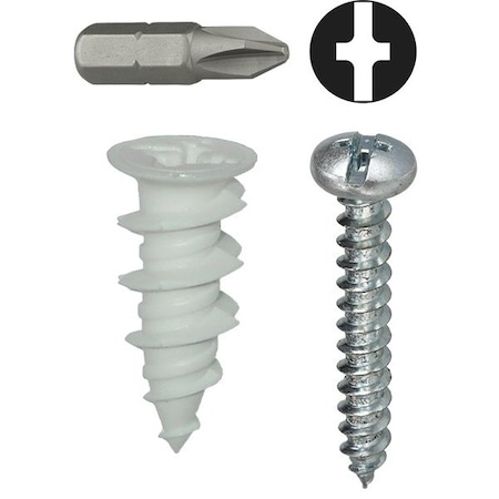 Dottie Screw Anchor, 1" L, Zamac Alloy WDK6NT